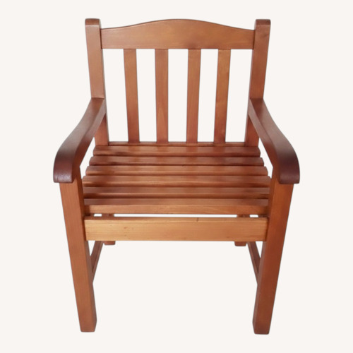 Used Vintage/Antique Light Brown Wood Armchair for sale on AptDeco