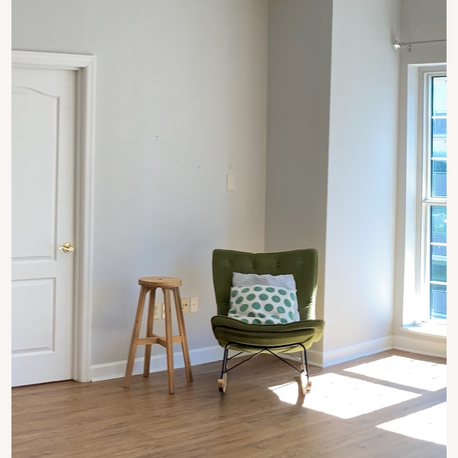 Lounge Chair in Green Velvet - image-3