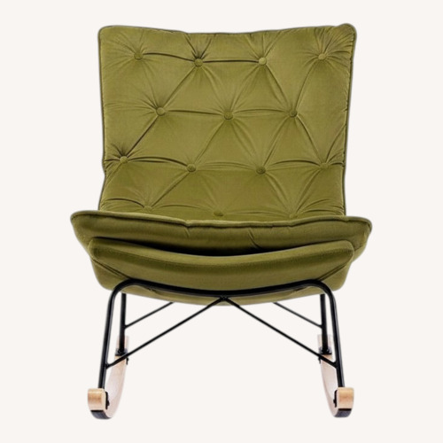Used Lounge Chair in Green Velvet for sale on AptDeco