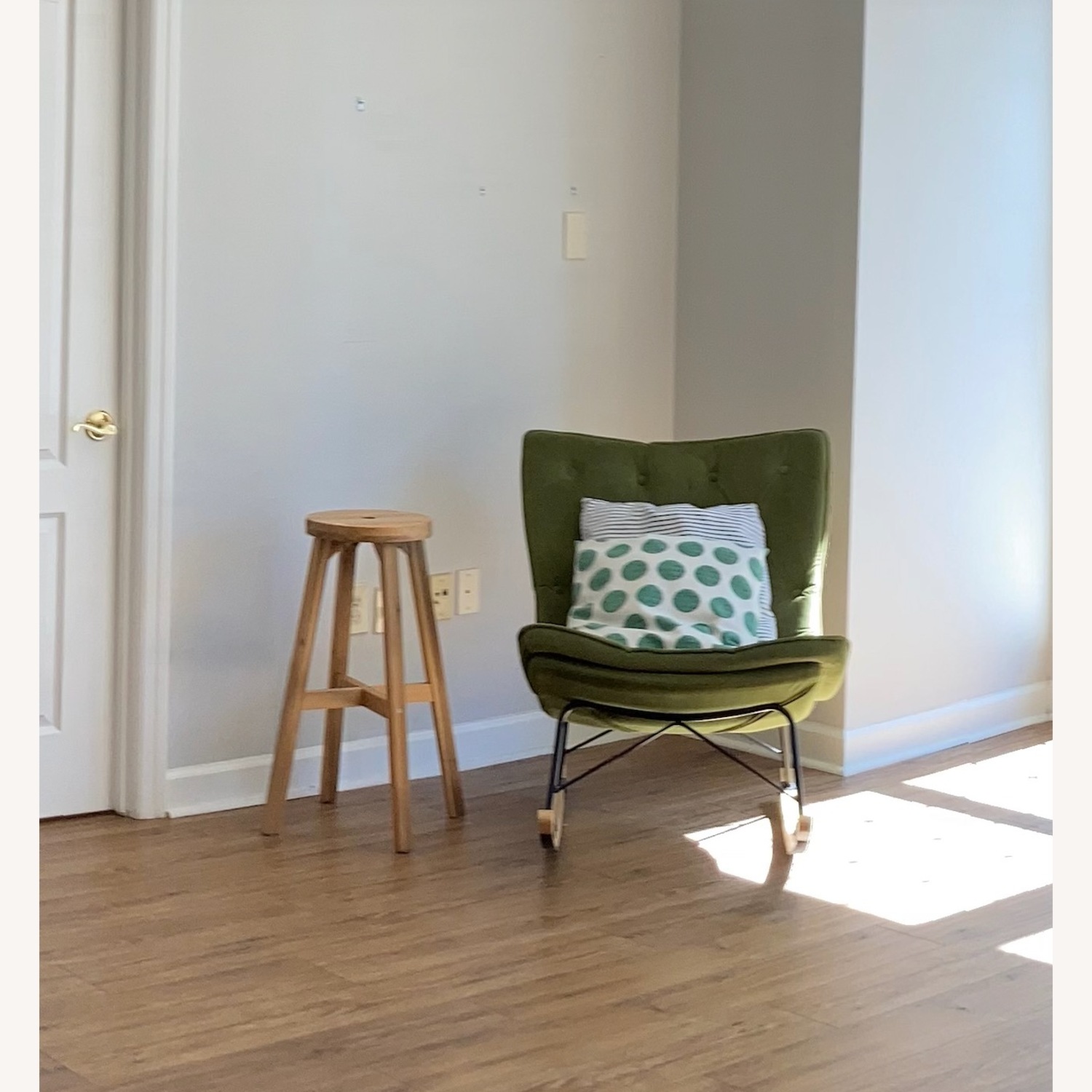 Lounge Chair in Green Velvet - image-2