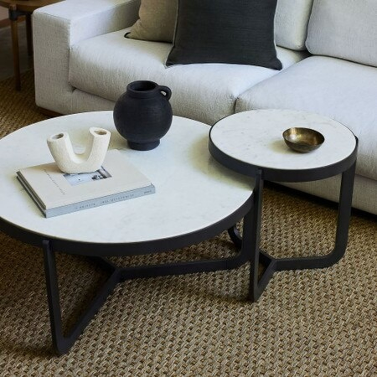 West Elm Mina 18” White Marble Side Table - image-4