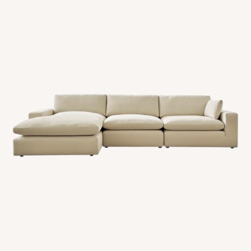 Used Elyza Linen 3pc Sectional Sofa w/ RAF Corner Chaise for sale on AptDeco