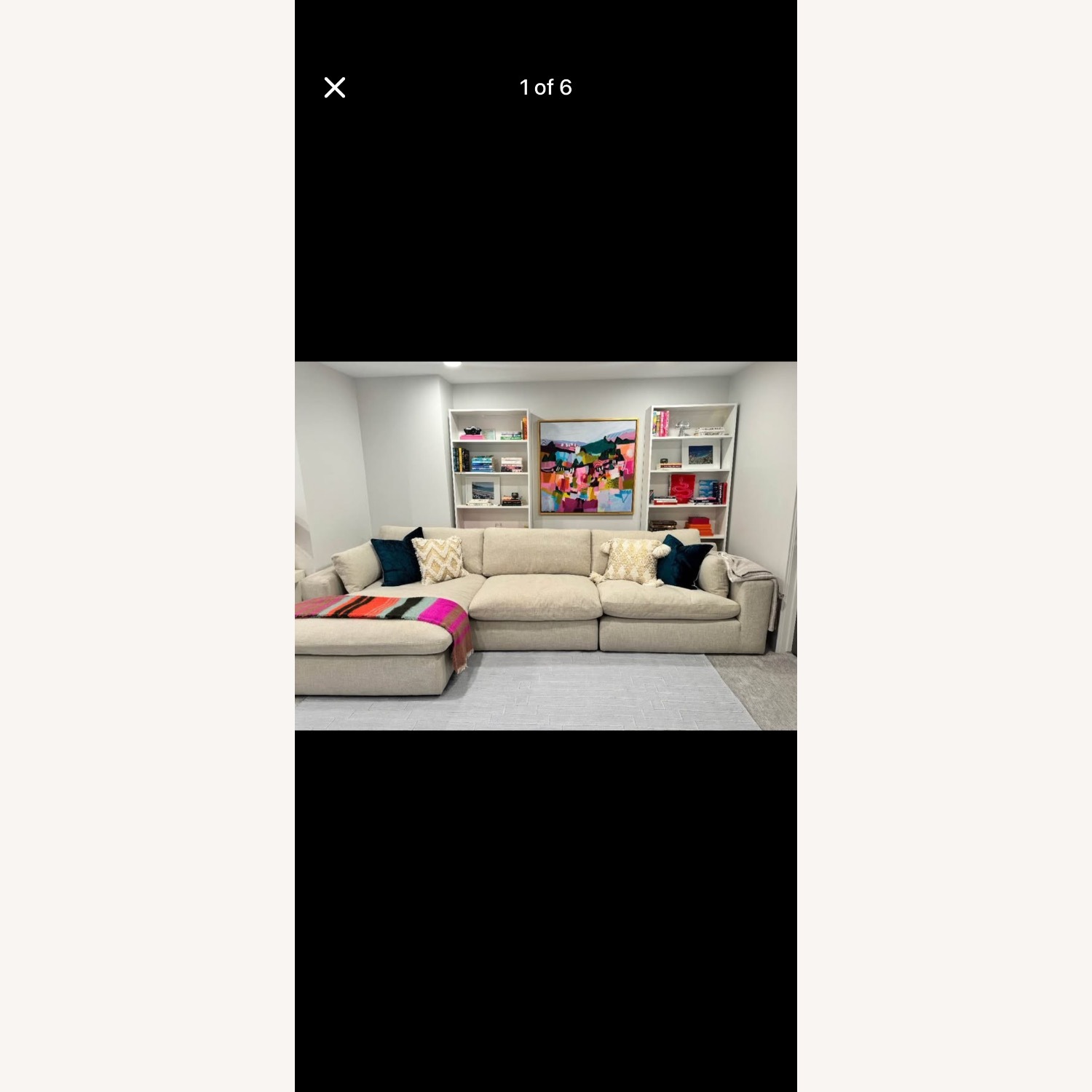 Elyza Linen 3pc Sectional Sofa w/ RAF Corner Chaise - image-1