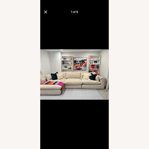 Used Elyza Linen 3pc Sectional Sofa w/ RAF Corner Chaise for sale on AptDeco