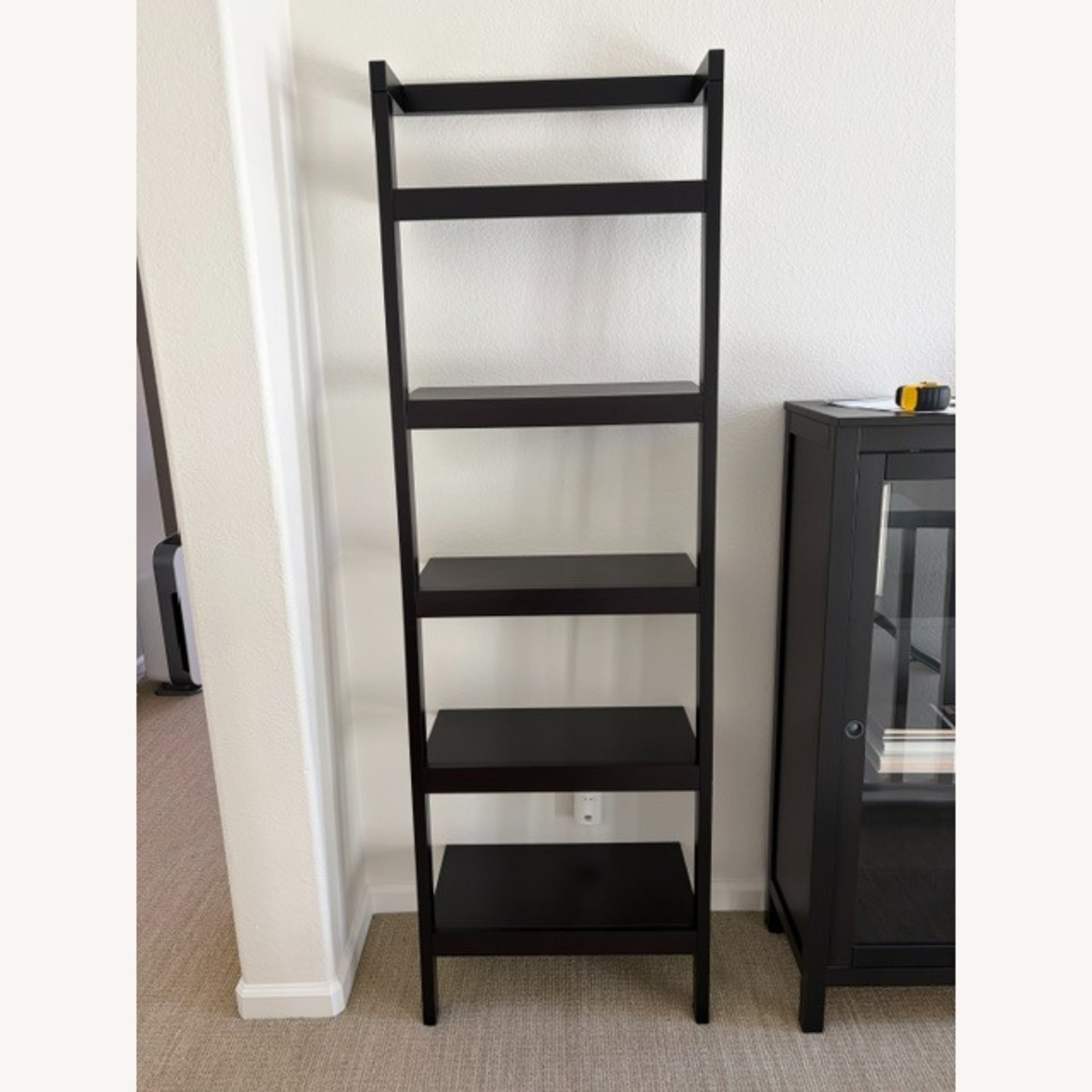 Crate Barrel Sawyer Black Leaning 24.5" Bookcase - image-3