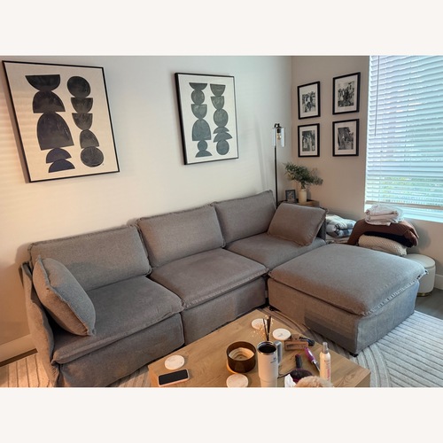 Used Anabei Light Gray Fabric 3+ Piece Sectional for sale on AptDeco