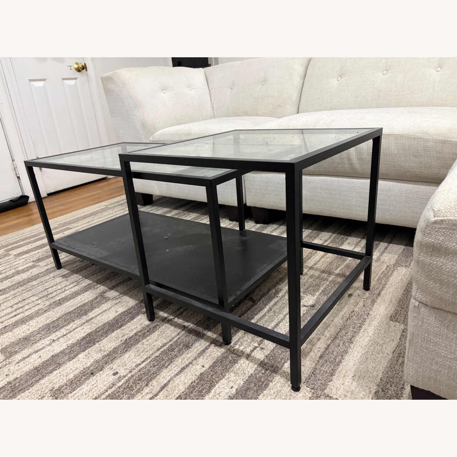Two-Part Glass Coffee Table - image-2