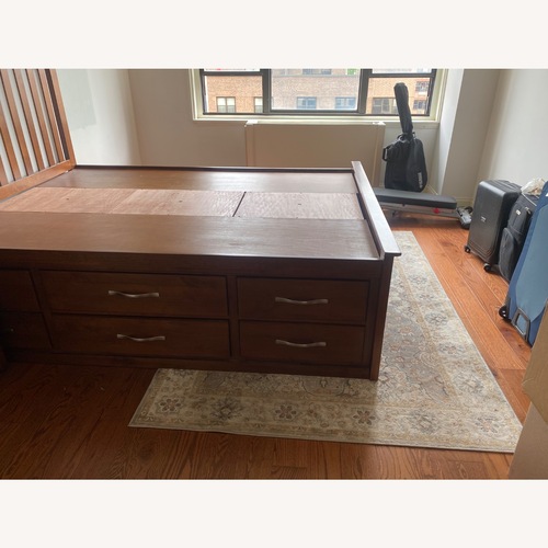 Used Raymour & Flanigan Everitt Queen Storage Bed for sale on AptDeco