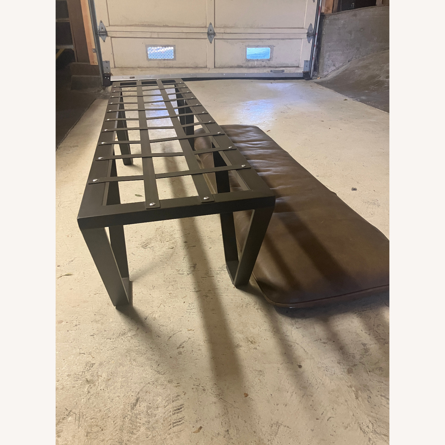 Four Hands Darrow Dark Brown Leather Bench - image-5