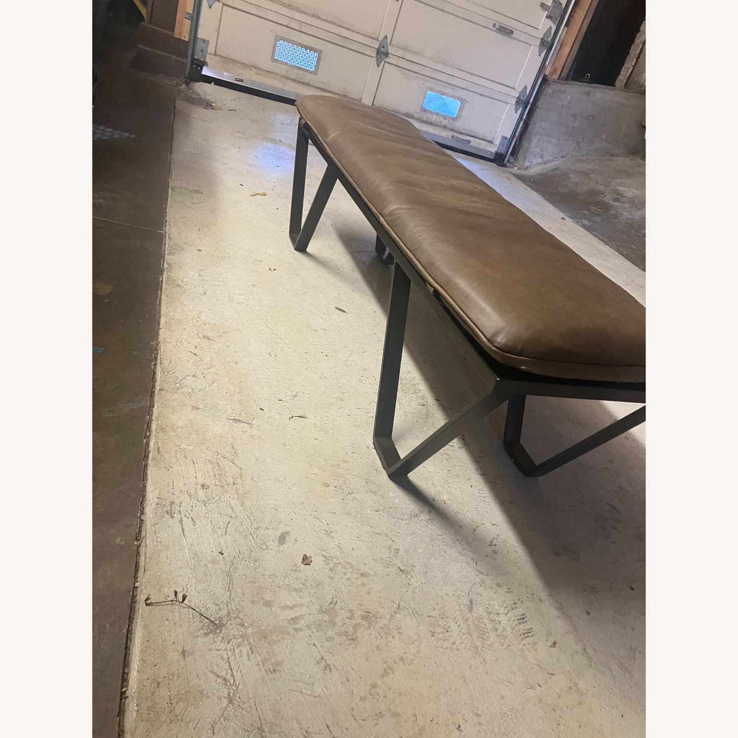 Four Hands Darrow Dark Brown Leather Bench - image-2