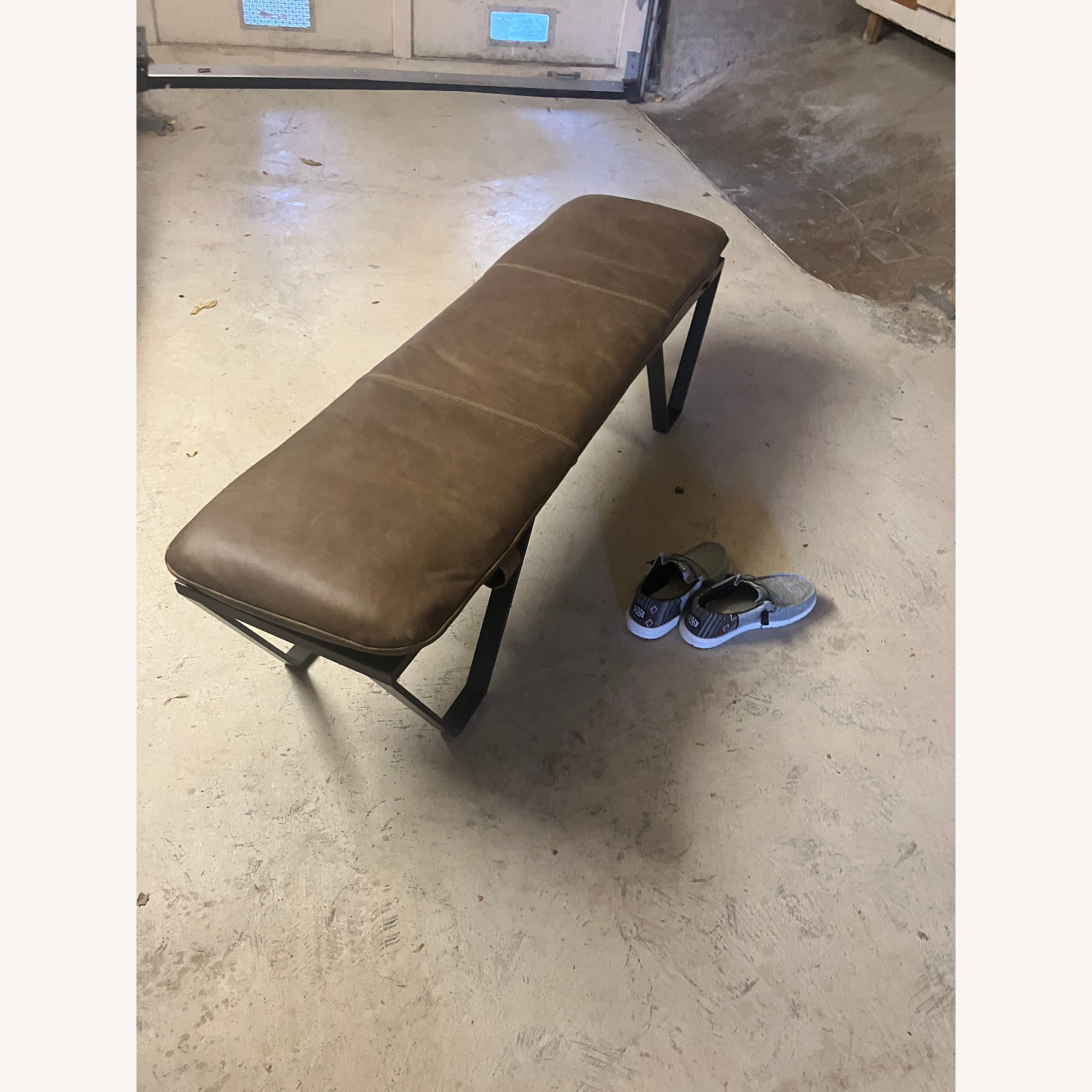 Four Hands Darrow Dark Brown Leather Bench - image-3