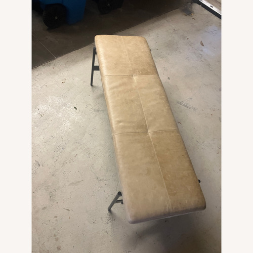 Used Blu Dot Leather Day Bench for sale on AptDeco