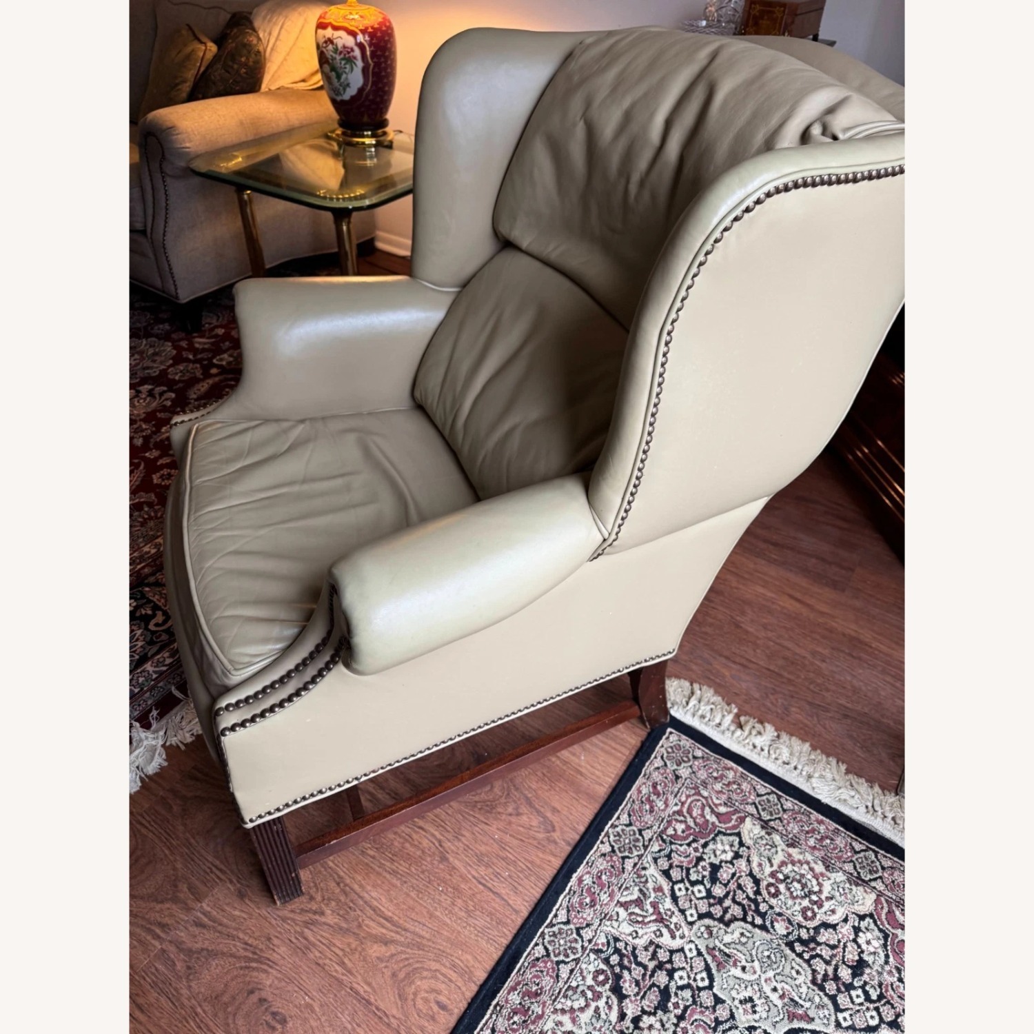Vintage/Antique Natural Leather Armchair - image-4