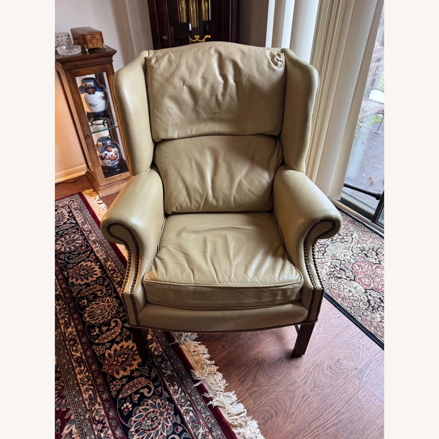Vintage/Antique Natural Leather Armchair - image-1