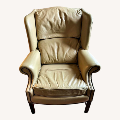 Used Vintage/Antique Natural Leather Armchair for sale on AptDeco