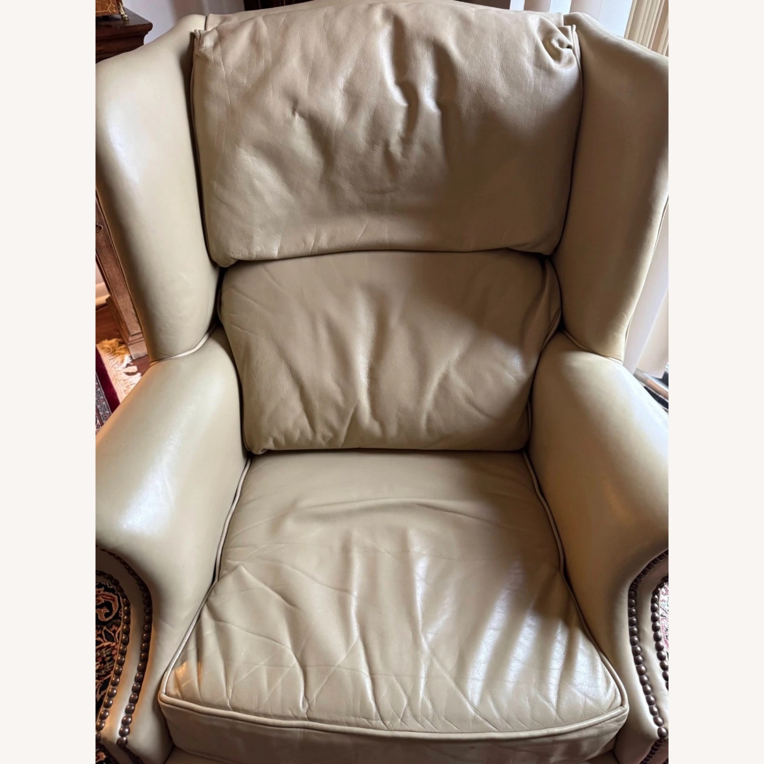 Vintage/Antique Natural Leather Armchair - image-2