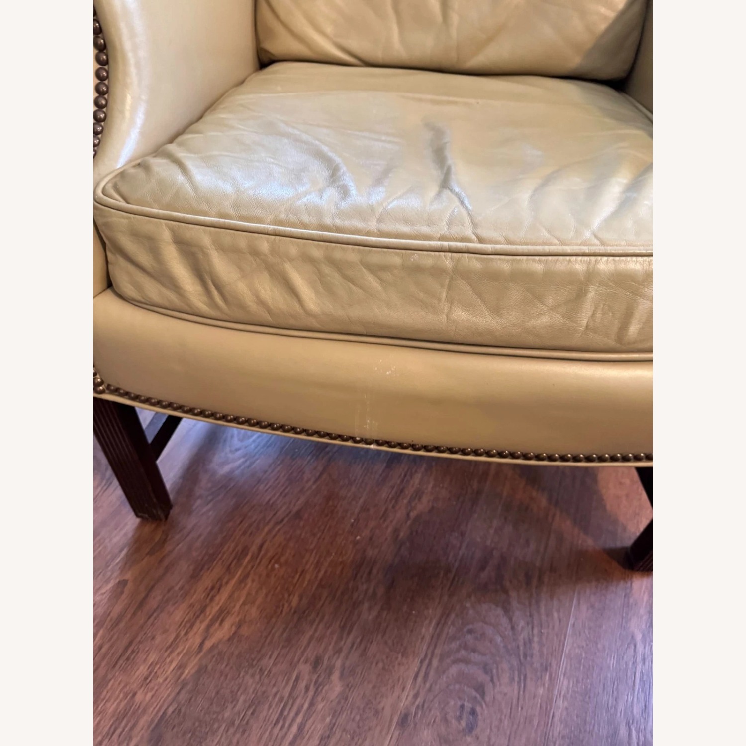 Vintage/Antique Natural Leather Armchair - image-11
