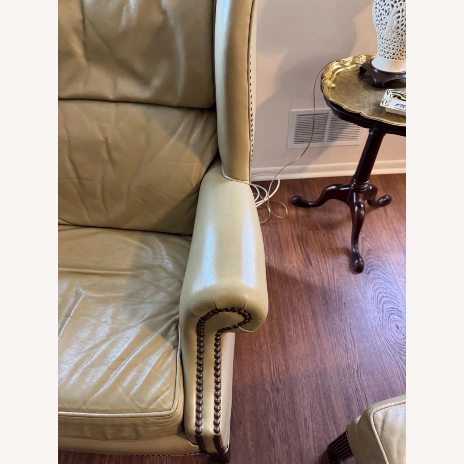Vintage/Antique Natural Leather Armchair - image-5