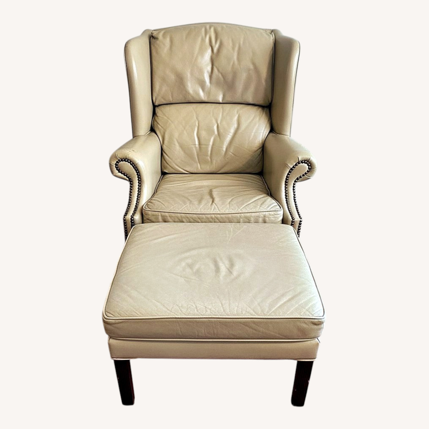 Vintage/Antique Natural Leather Armchair - image-0