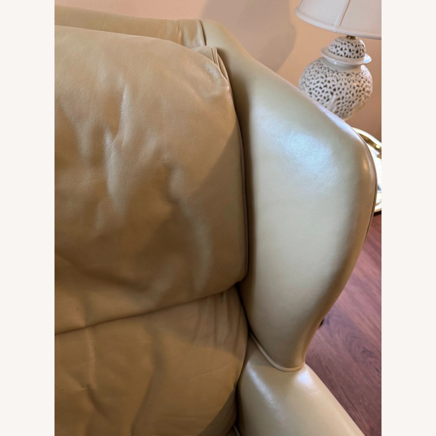 Vintage/Antique Natural Leather Armchair - image-9