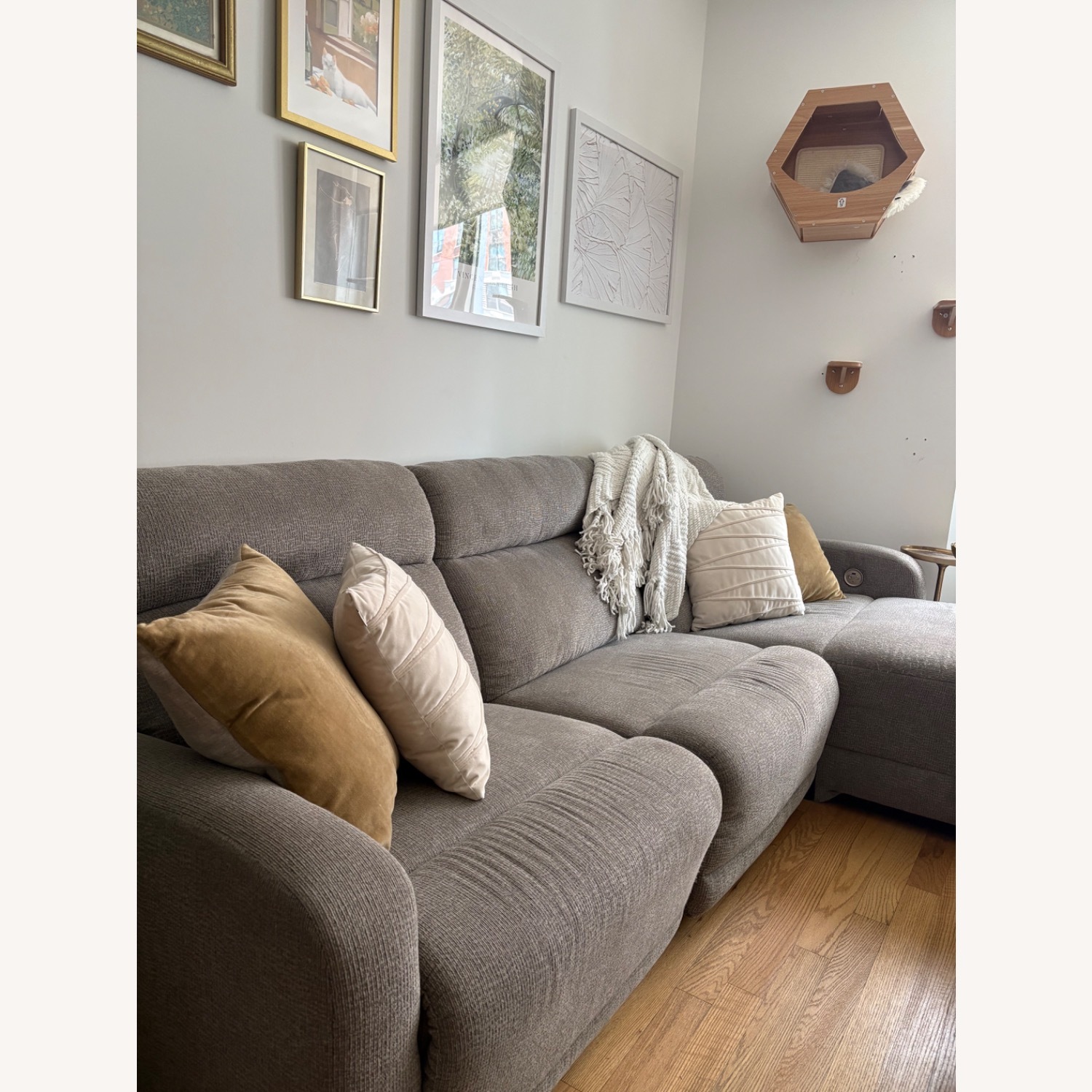 Value City Reclining Sofa with Chaise - image-1