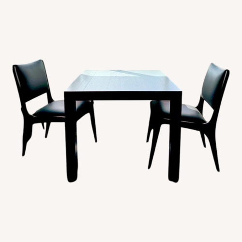 Used Custom Gray Oak Table with 2 Chairs for sale on AptDeco