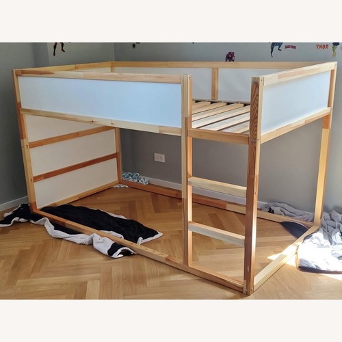 Used IKEA Kura White Wood Bunk Bed for sale on AptDeco