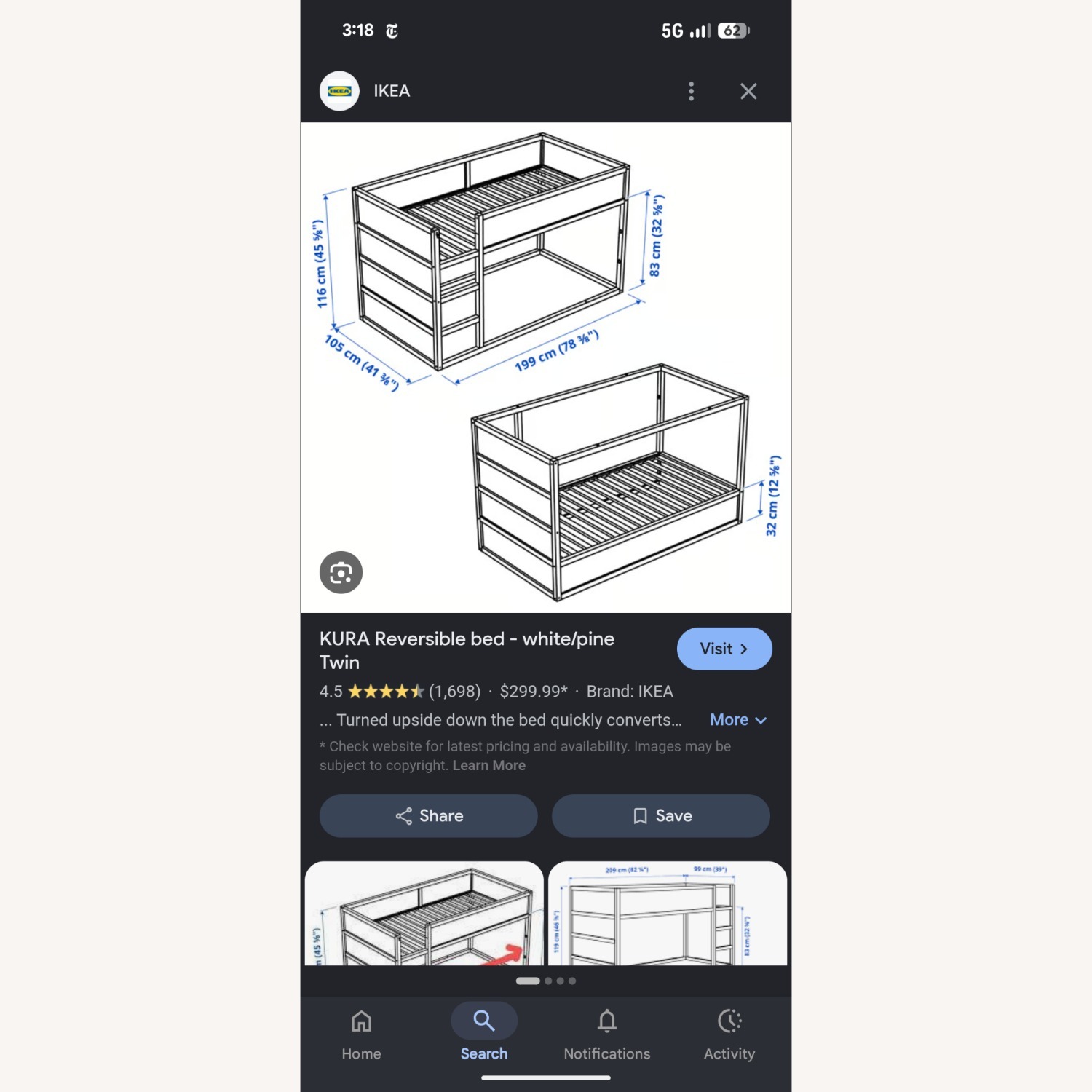 IKEA Kura White Wood Bunk Bed - image-3