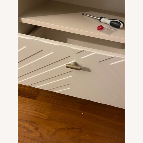 Used Wayfair George Oliver Natural Wood Media Storage for sale on AptDeco