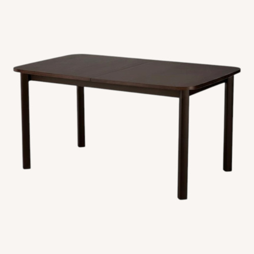 Used Dark Brown Wood Extendable Dining Table Set for sale on AptDeco