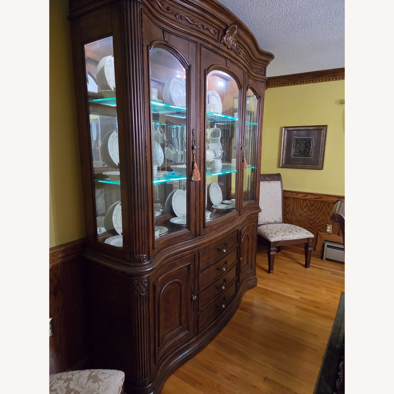 Vintage/Antique Dark Brown Wood Wall Unit - image-2