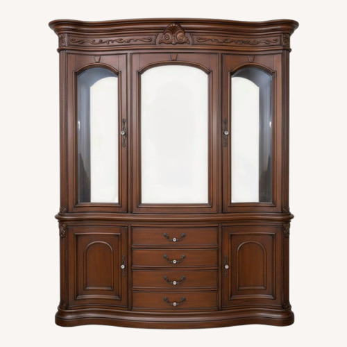 Used Vintage/Antique Dark Brown Wood Wall Unit for sale on AptDeco