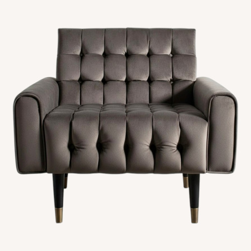 Used Safavieh Amaris Light Gray Velvet Accent Chair for sale on AptDeco