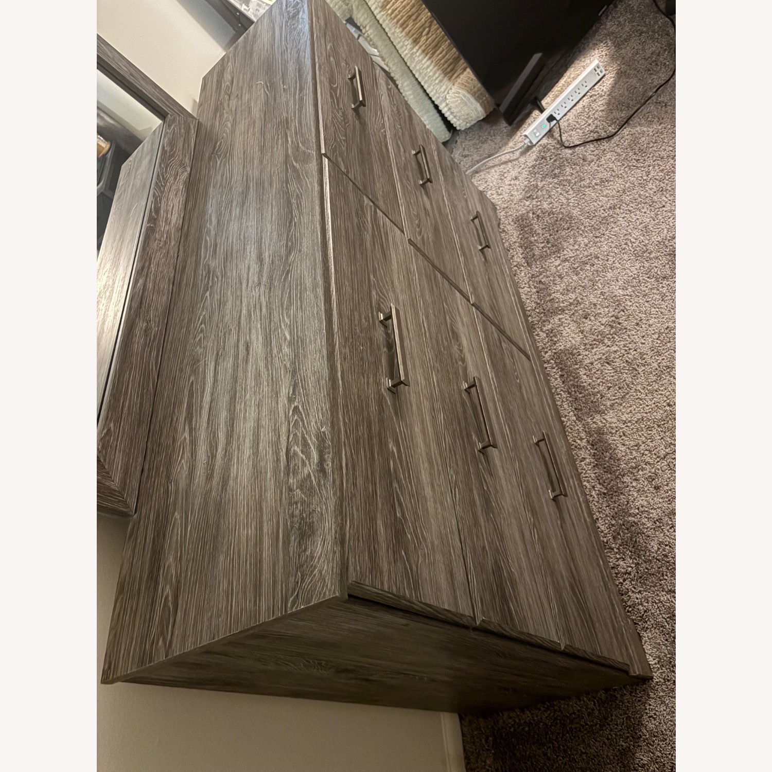 Modern Gray 6-Drawer Dresser with Matching Mirror - image-2