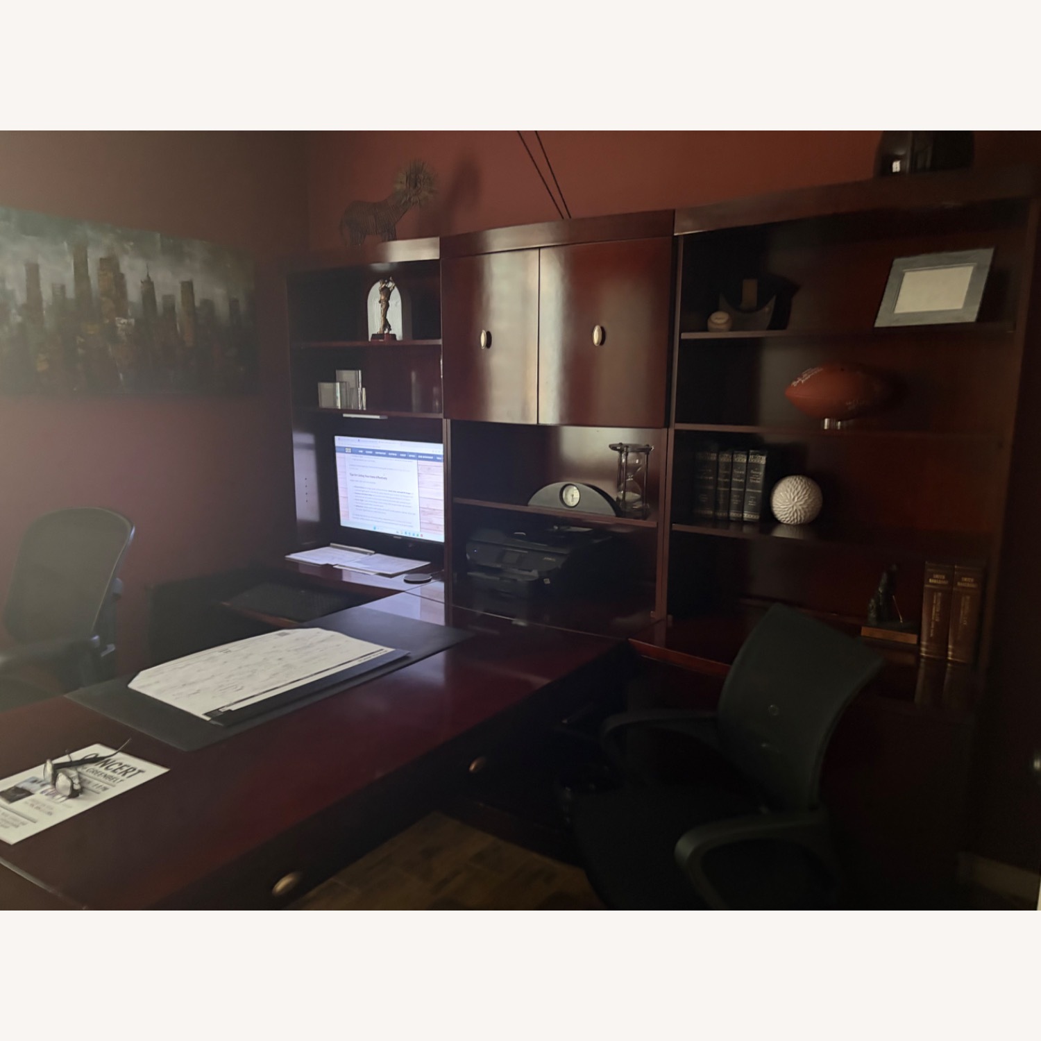 Absolute Office Solutions Dark Brown Wall Unit - image-3