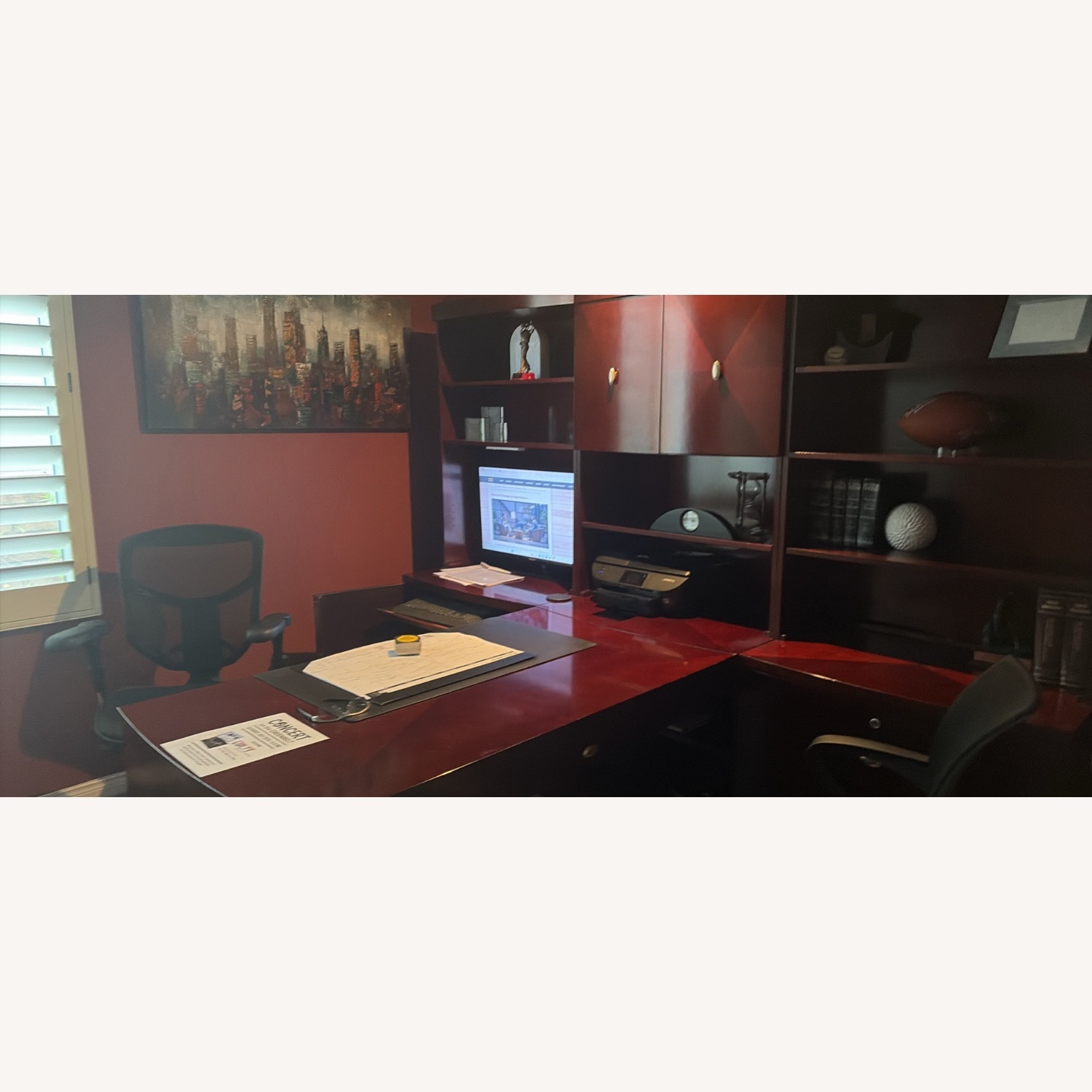 Absolute Office Solutions Dark Brown Wall Unit - image-1
