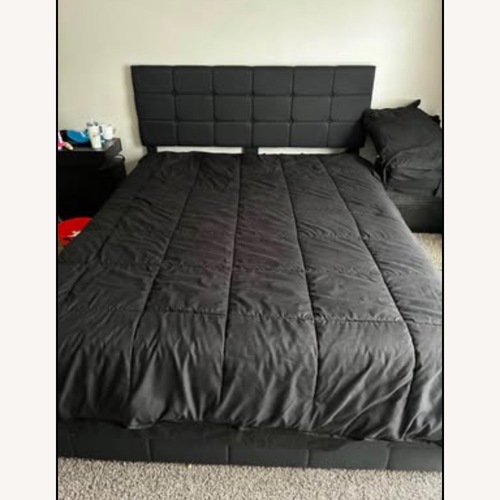 Used Fabric Queen Bed with 4 drawers for sale on AptDeco