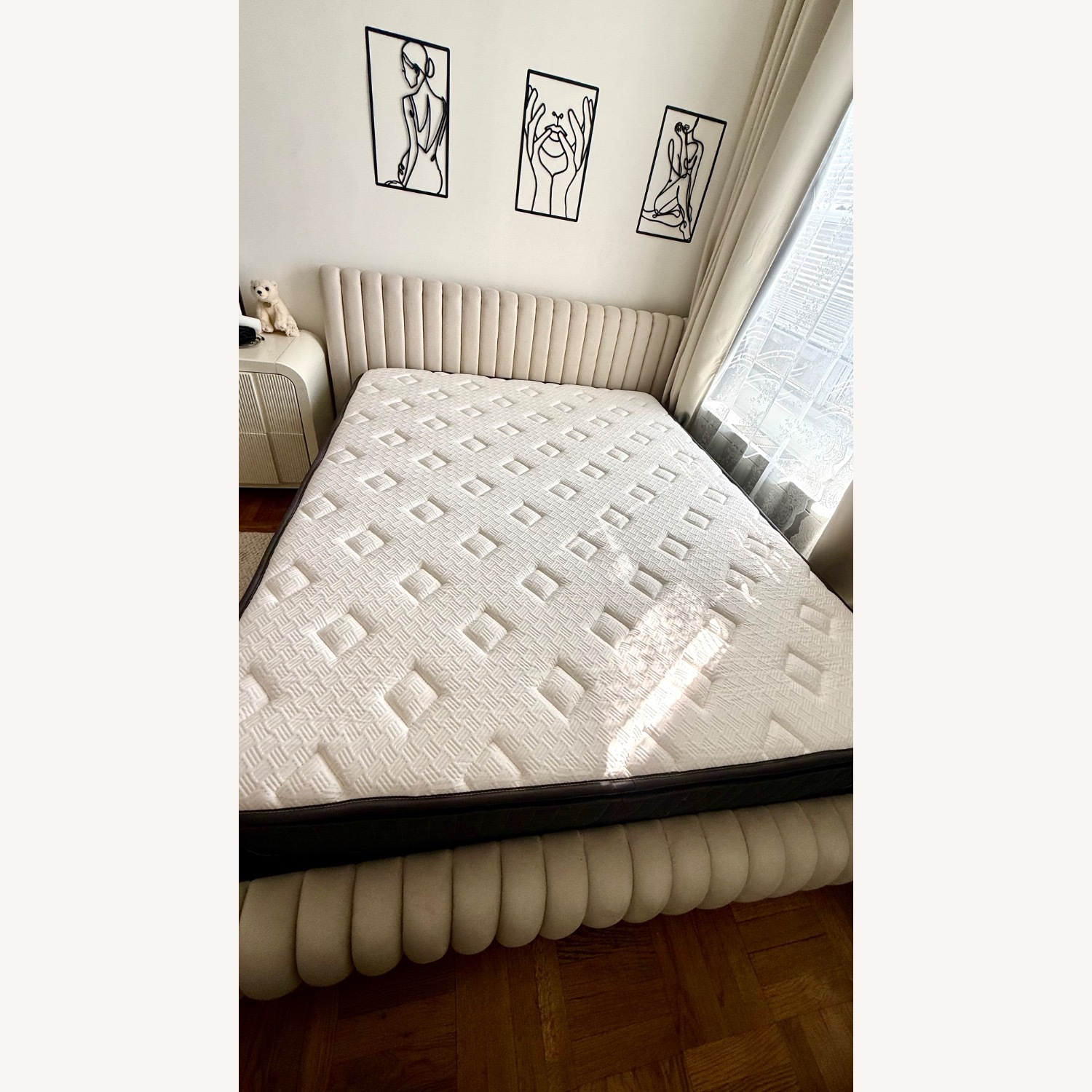 Home Meridian Nico Natural Fabric Queen Bed - image-3