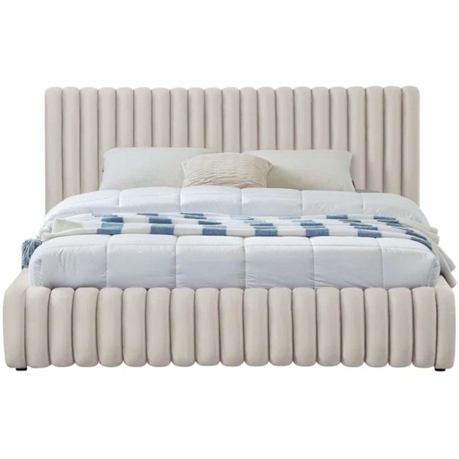 Home Meridian Nico Natural Fabric Queen Bed - image-4