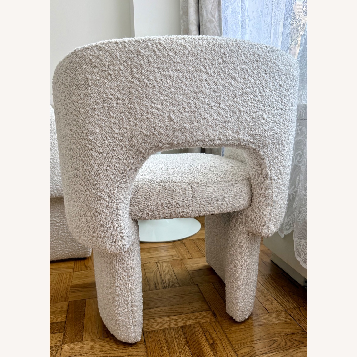 Meridiani White Boucle Dining Chairs - image-3