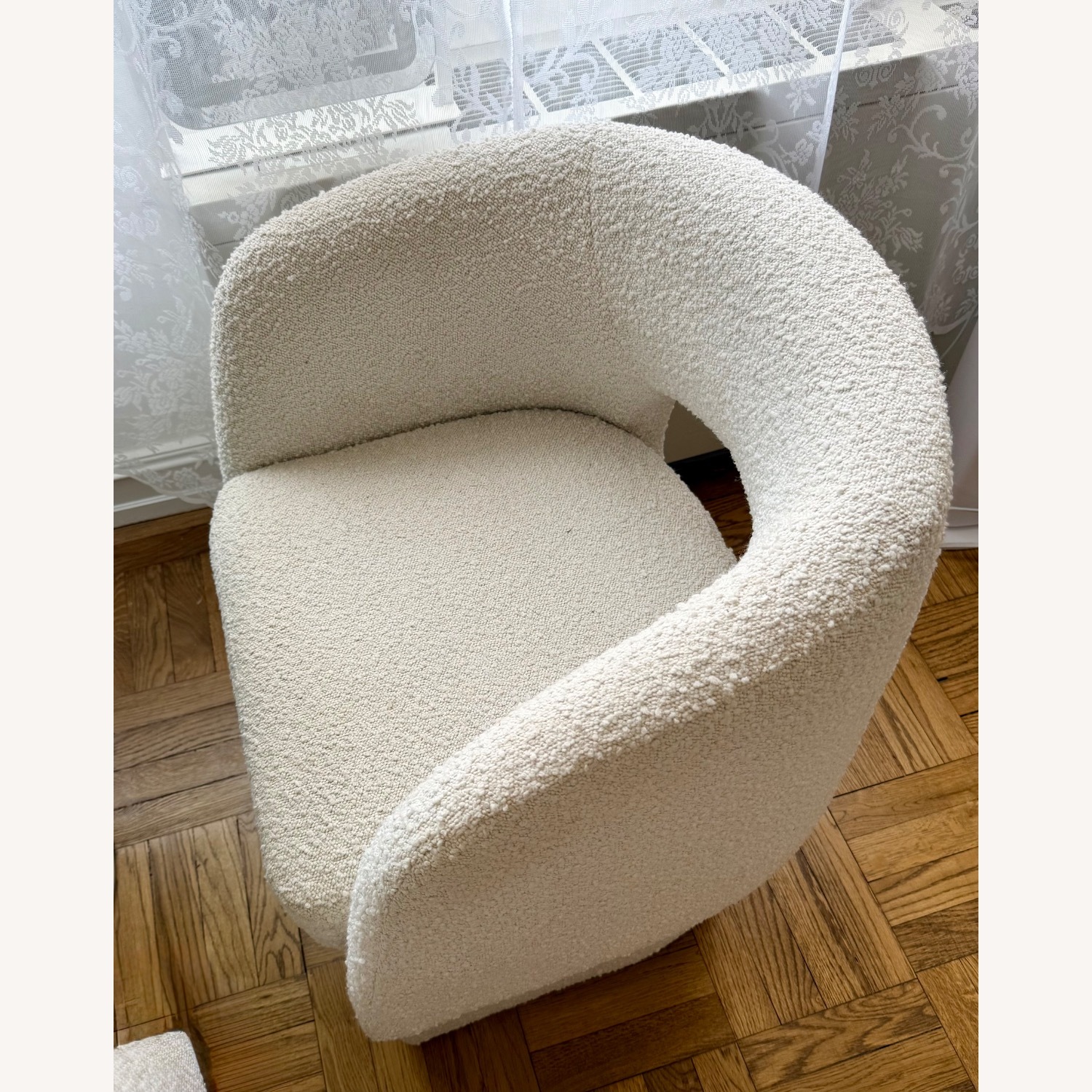 Meridiani White Boucle Dining Chairs - image-4