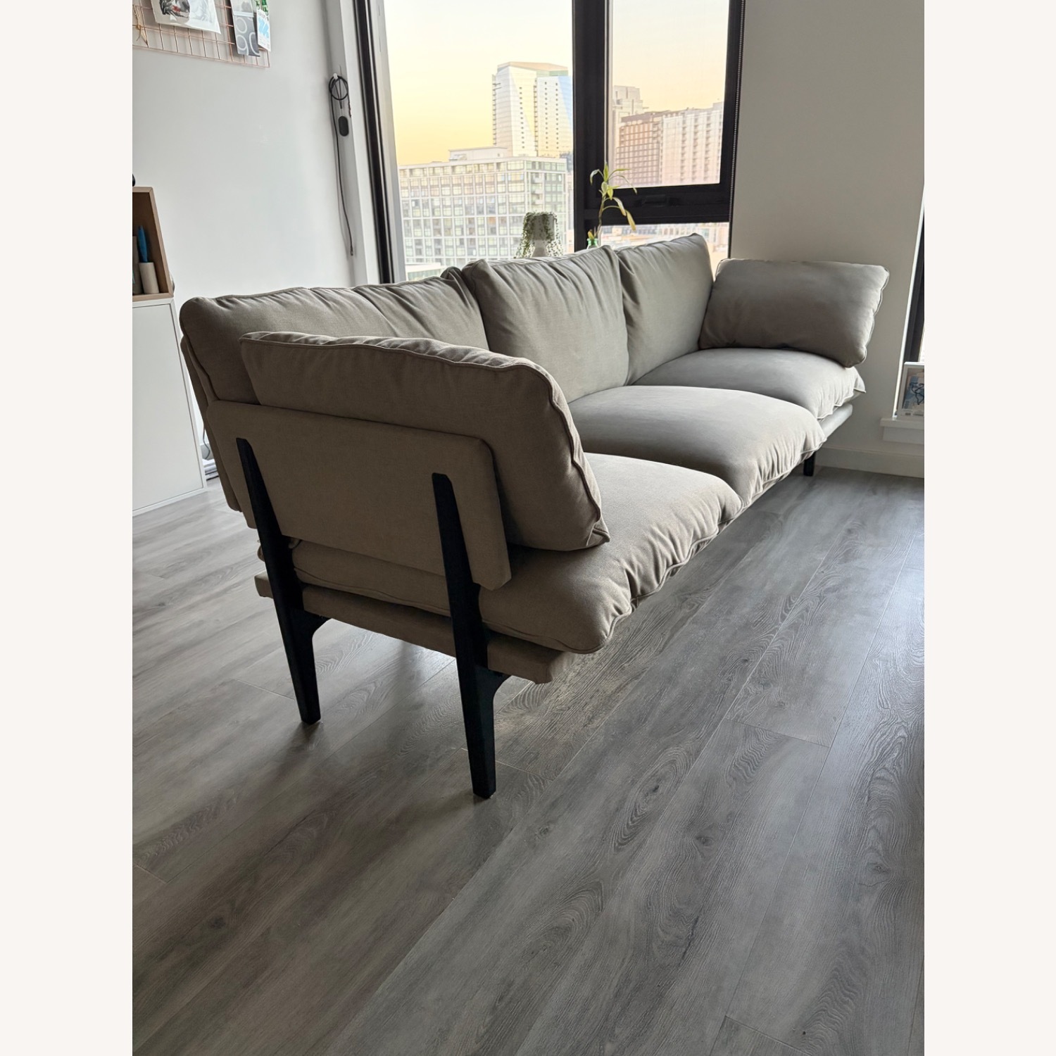 Floyd Light Gray Fabric 3+ Seater Sofa - image-1