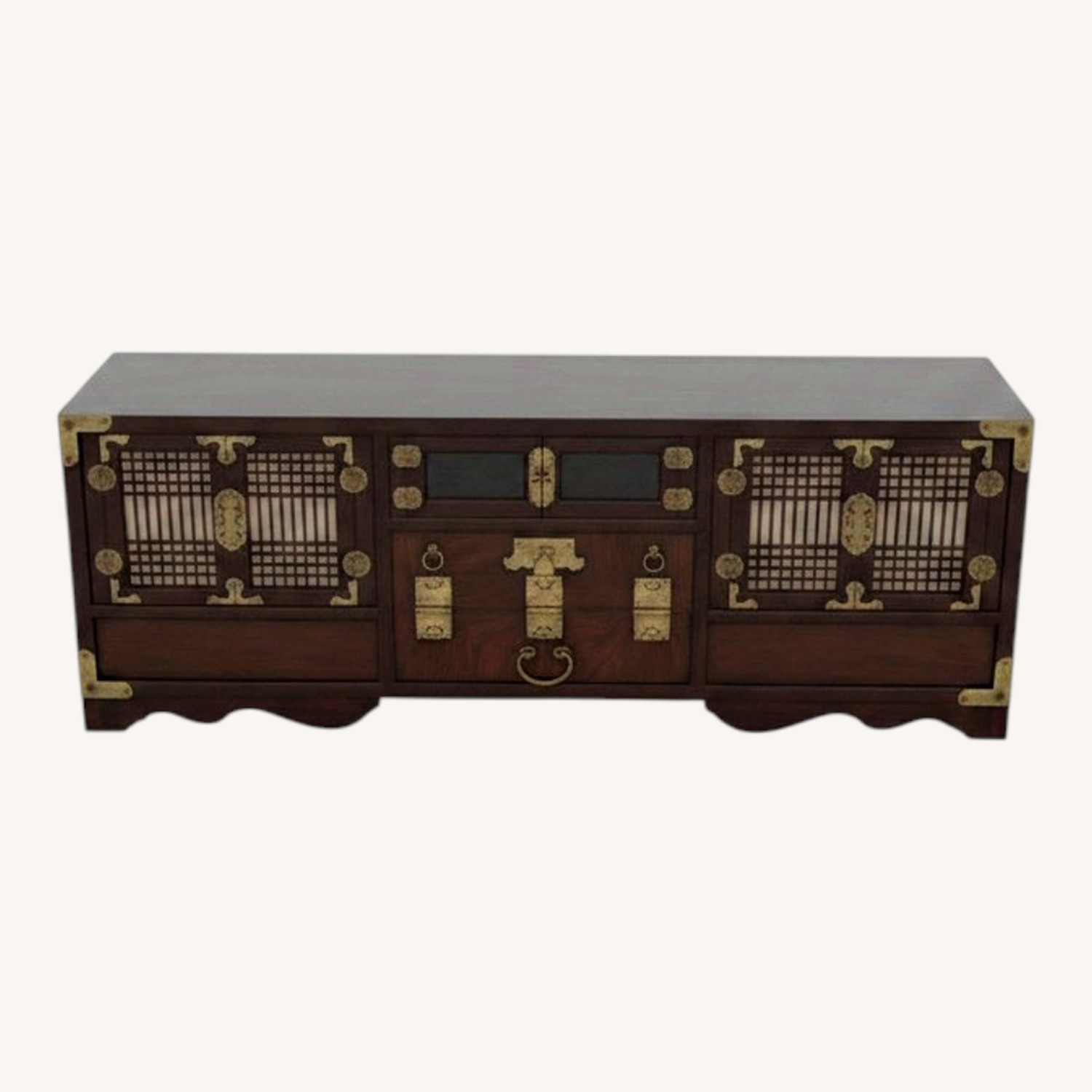 Vintage/Antique Dark Brown Asian Chest/Storage - image-0