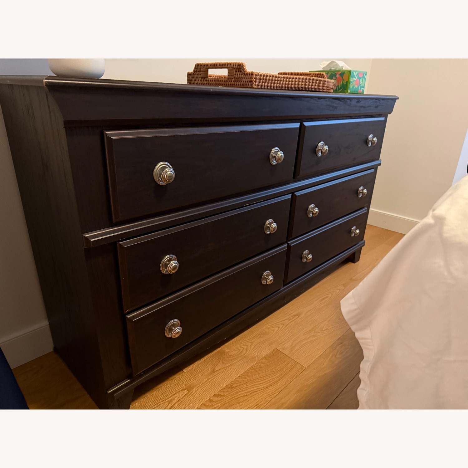 Dark Brown Wood Dresser - image-2