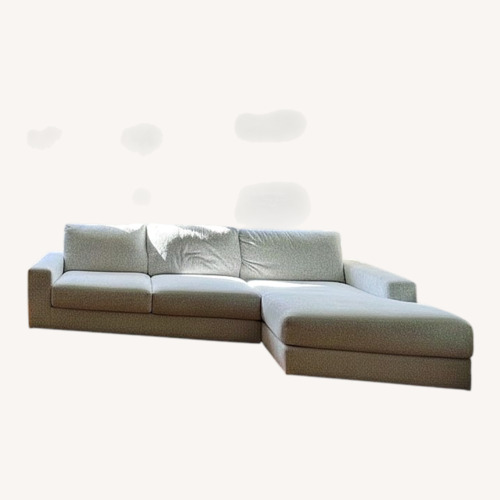 Used Bob's Discount Furniture White 2 Piece Sectional for sale on AptDeco