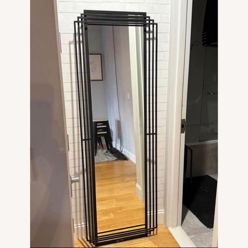 Used CB2 Myrtle Rectangle Geometric Black Iron Floor Mirror for sale on AptDeco