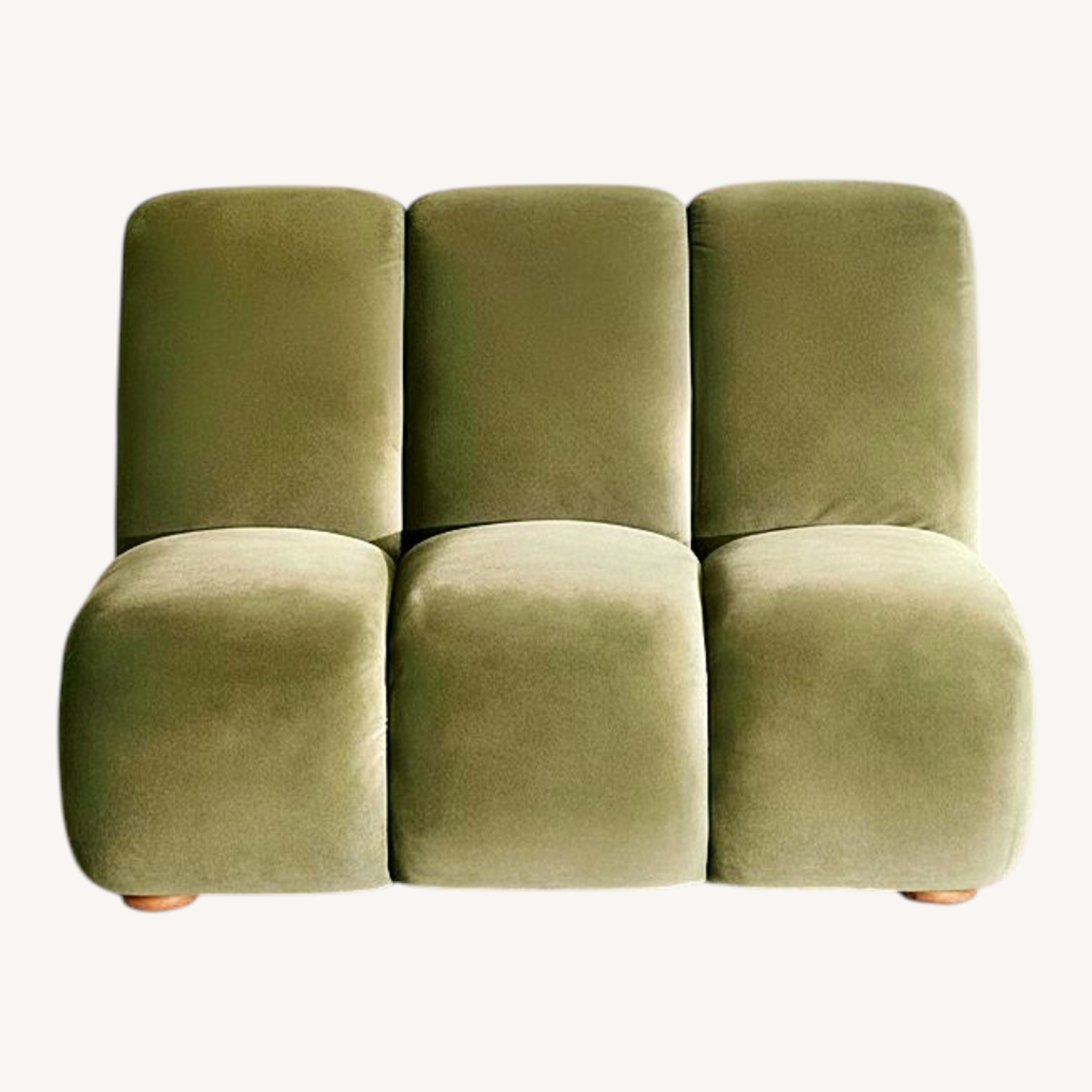Soho Home Green Velvet Sectional Piece - image-0
