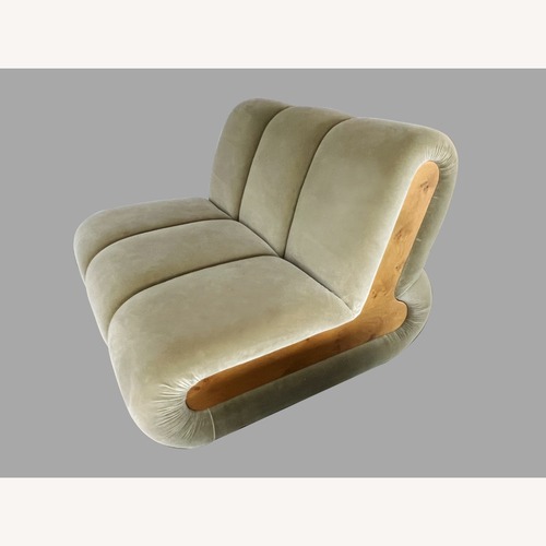 Used Soho Home Green Velvet Sectional Piece for sale on AptDeco