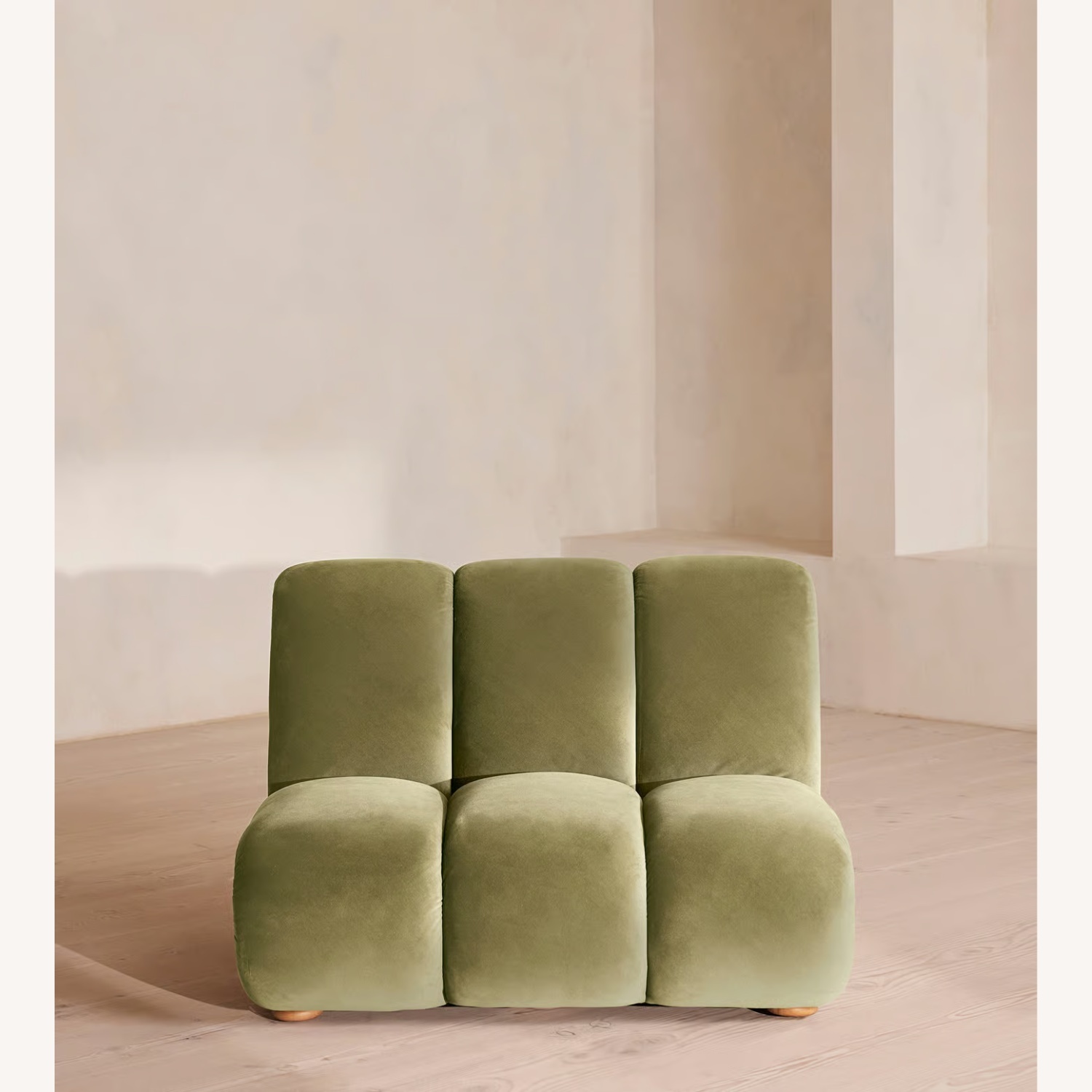 Soho Home Green Velvet Sectional Piece - image-6