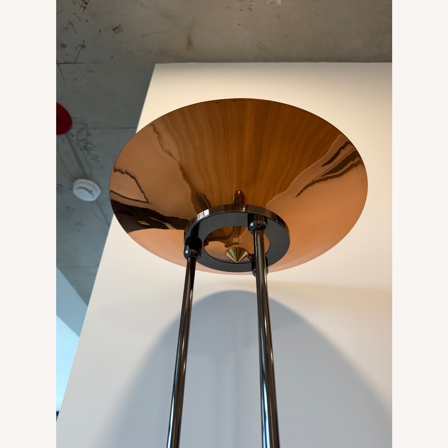 Vintage Copper & Chrome Torchiere Floor Lamp - image-6